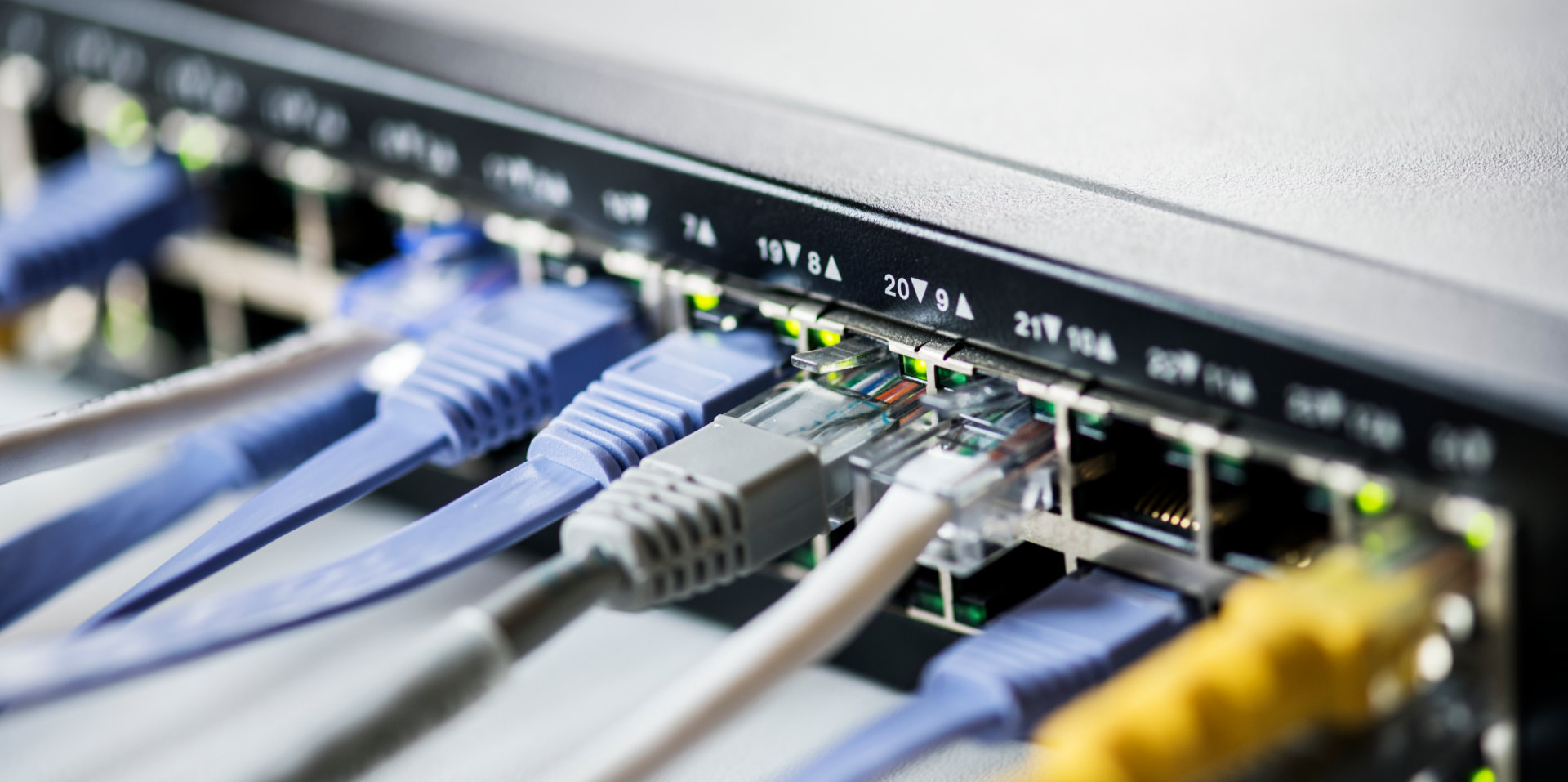 Cables connected to a hub