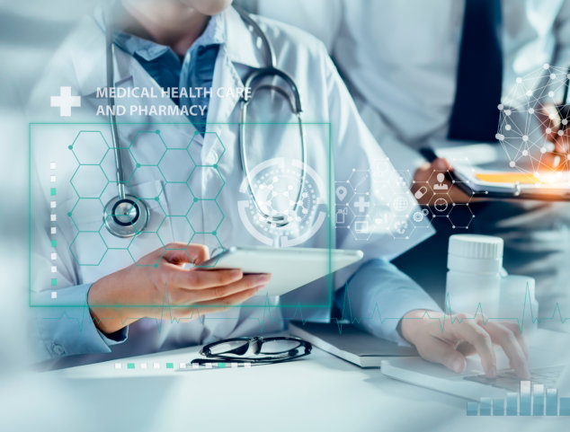 network connection on hologram modern virtual screen interface